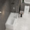Qubix 1700 x 850mm Right Hand L-Shaped Shower Bath Bathtub + Glass Shower Screen