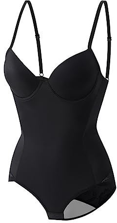 ZHYX Body femme gaine Amincissant Ventre Plat Gainant Sculptant Minceur Lingerie shapewear bodysuit,Black-Medium