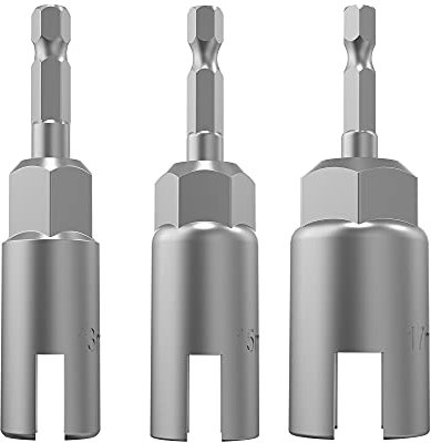 XZUHYE 3 Stück 1/4 Zoll Sechskantschaft, Flügelmuttern-Schraubendreher-Set, flache Flügelmutter, Bohrer-Steckschlüssel-Werkzeugsatz, Plattenmutter-Bohrer, Schraube, C-förmige Hakenschraube