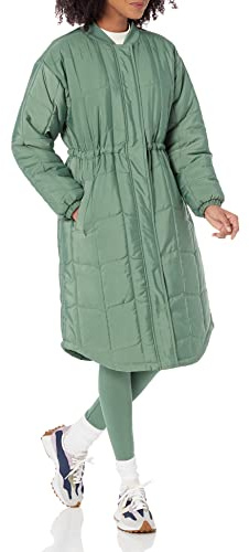 Amazon Essentials Cappotto Trapuntato Oversize (Disponibile in Taglie Forti) Donna, Verde Salvia, XL