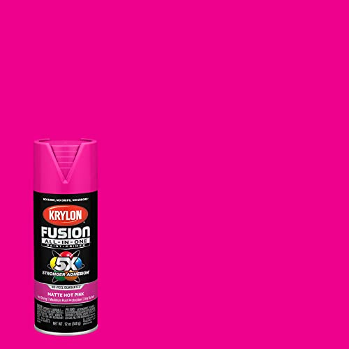 Krylon K02915007 Fusion All-In-One, Matte, Hot Pink, 12 oz.