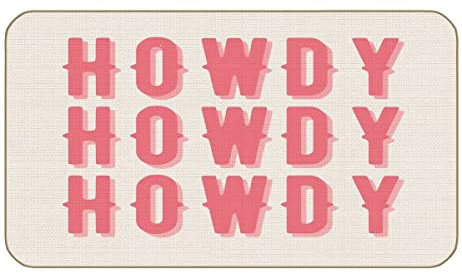 BXFAHZJ Pink Howdy Western Country Retro Preppy Door Mat Preppy Theme 17x30 Inch Indoor Outdoor Entrance Doormat Decor for Home Room Bedroom Dorm, Gifts for Teen Girls