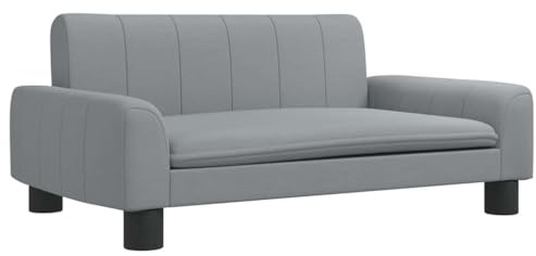 vidaXL Cama para Perros, Sofá Cama para Mascotas Pequeñas, Cama Elevada con Patas, Asiento de Perros Gatos, Tela Gris Claro 70x45x30 cm