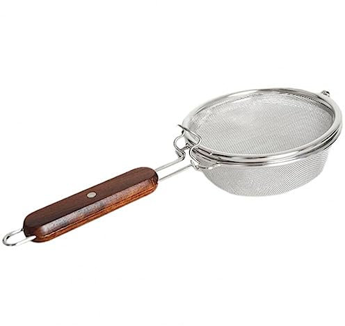 Durratou Kaffeefilter Holzgriff Edelstahl Kaffeeröster Net Gebratene Bohnen Röstnetz Home Open Fire Kaffeeröster