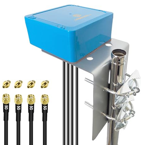 Maswell 4X4 MIMO 5G Outdoor Antenna, Cellular 700-6000MHz, 4G+ LTE, 5GA, WiFi 6 Ready, Bluetooth, Screw Adhesive Mount, 3dBi Low Gain Not for Speed Competition