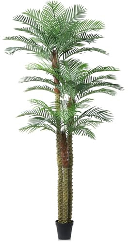 Soguyi - Palmera artificial tropical de 300 cm, resistente a los rayos UV, gran palmera falsa para exterior, borde de piscina, patio, césped, decoración