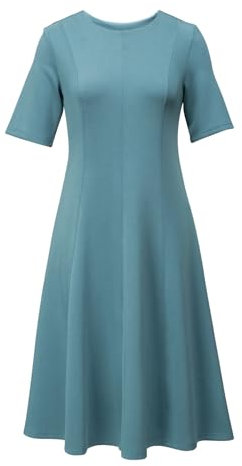Newshows Women's Dress Short Sleeve A Line Business Work Summer Wedding Guest Dress Midi Dresses Gray Blue,M