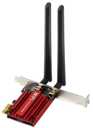 Quisiete 1800Mbps WiFi 6 MT7921 Adaptador Inalámbrico PCI Express Bluetooth 5.2 Tarjeta de Red Wi-Fi de Doble Banda 802.11AX/AC 10 11