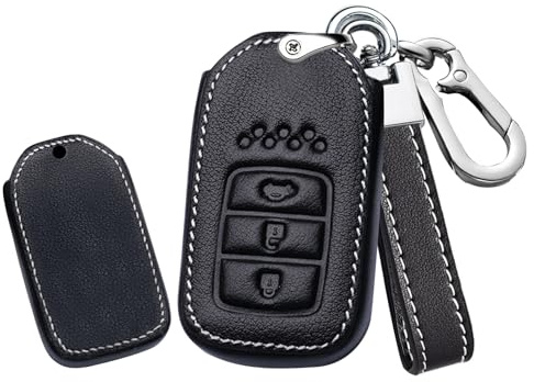 WUZUTU Keyless Go Schutz Autoschlüssel Hülle Kompatibel mit Honda CRV Crider Jade XRV Vezel Odyssey Accord Civic Schlüsseltasche mit Schlüsselanhänger Schlüsselhülle Schlüsseletui 3 Tasten B Schwarz