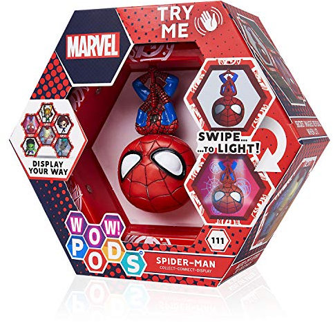 - PODS Avengers Collection - Spider-Man | Figurine de super-héros lumineuse à tête branlante | Jouets officiels Marvel, Cranberry