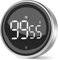 LIORQUE Digitaler Küchentimer Magnetisch Timer digital Eieruhr Kurzzeitwecker mit Rahmen aus Metall Großem LED-Bildschirm 3-stufiger Lautstärke zum Kochen Sport Studium inkl. Batterie (Silber)