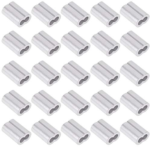 Swpeet Lot de 150 manchons à sertir en aluminium de 3 mm pour câble métallique et câble ou toute autre chose nécessitant un câble solide.