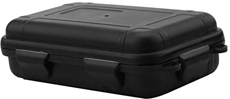 FOLOSAFENAR Outdoor Shockproof Box,Outdoor Survival Shockproof Waterproof Storage Box,Sealed Container Travel Case Container,for Outdoor Activities Small Items Storage(Black S)