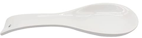 Acan Tradineur Porte-cuillère en céramique, facile à nettoyer, ustensiles de cuisine (blanc - 24,5 x 7,2 x 2,5 cm)