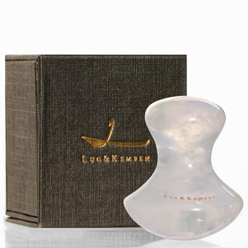 Luo&Kempen® Massagestein I Akupressur I Gua Sha I Eye Flowies Anti-Aging I 100% Natürlich I Rosenquarz I Amethyst I Bergkristall I Schönheit durch Behandlung von Verspannungen (Bergkristall)