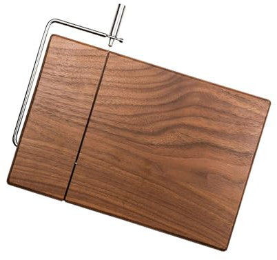 MagiDeal Planche de Service en Bois avec trancheuse à Fromage, Polyvalente avec Fil Durable, Coupe-Fromage Artisanal Fait à la Main pour légumes, Fruits, Tofu