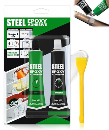 Miioto Karosseriedichtmasse 50ml 2 Stück, Scheibenkleber Auto, Dichtmasse Karosseriekleber Schwarz, Karosserie, Metallkleber, Zweikomponentenkleber für Metall (1)