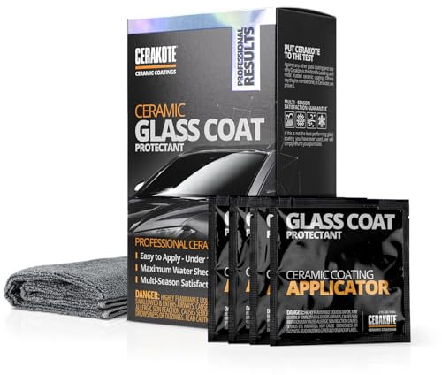 CERAKOTE® Rivestimento protettivo in vetro ceramico – idrorepellente repellente per la pioggia automobilistica, visibilità e lucentezza di lunga durata, applicazione facile e veloce