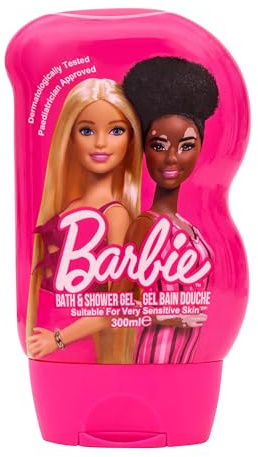 Barbie Children's Bath & Shower Gel 300ml - Strawberry Fragrance - Suitable for Sensitive Skin - Paediatrician Approved - Bubble Bath - Gently Cleanses - Mild & Gentle on Skin
