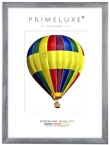 PrimeLuxe Cadre photo en bois 48 x 64 cm (Dimension de l'image) en Grey-essuyé | Couleur et taille sélectionnables | pour affiches | Puzzle | collage de photos