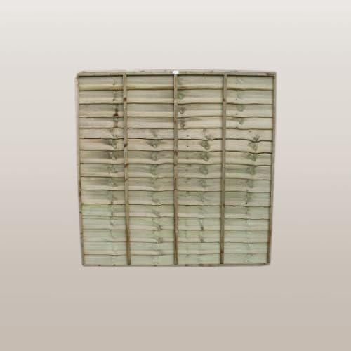 Wooden Super Lap Fence Panel Treated Timber 1.8 Metre Wide x 1.2 Metre High (4 Foot x 6 Foot) 15 Year Anti-Rot Guarantee