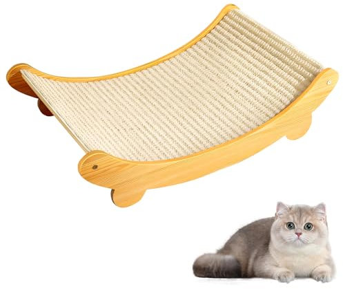 Skeadex Katzen Kratzbrett, 2-in-1 Sisalbett und Brett Zum Kratzen, Sisal Kratzbrett, Wiederverwendbares Kratzlounge Katzenbett, für Kleine Katzen Haustiere (50 * 32cm)