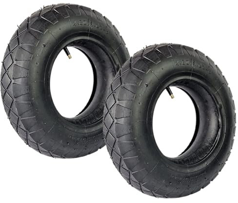 HERO Schubkarrenreifen 2 Stück Ersatzreifen 4.80/4.00-8 Reifen mit Schlauch Mantel Tragelast 220kg Luftreifen für Schubkarre Bollerwagen Sackkarre 4PR Durchmesser 400 mm Ersatzrad Schubkarrenschlauch