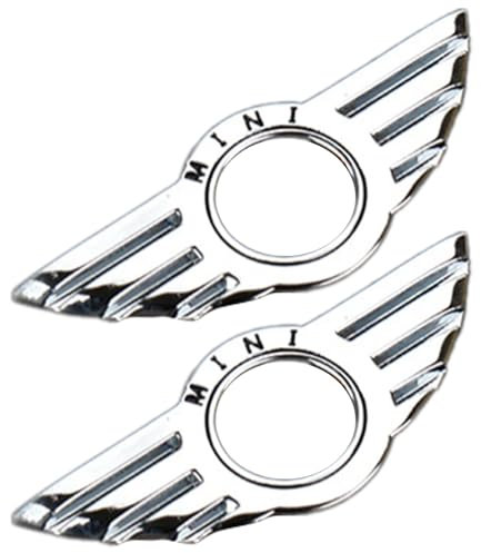 2Pcs Car Styling Insignia Emblem Wings Stickers Decoration Accessories For BMW Mini Cooper Door Lock Knobs (Colored rice flag style)