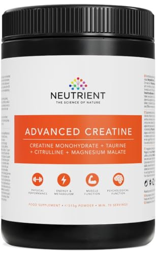 Neutrient Advanced Creatine Powder Supplement, with Creatine Monohydrate, Taurine, Citrulline & Magnesium Malate for Muscle Performance, Energy & Recovery Support (515g)