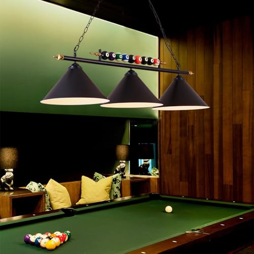 Vintage Hängande Lampa Retro Biljardpendellampa Svart Industriell E27 Höjdjusterbar Pendellampa Metall Smidesjärn Biljardbord Bar Matbord Dekor Hängande Lampa Glas Lampskärm Ljuskrona
