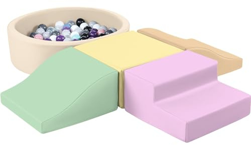 Swehouse Juego de 5 Bloques de Espuma para Niños - Bloques Blandos Interior para Escalar con Piscina de Bolas (Sin Pelotas) - Set de Escalada Infantil de Construcción Creativos para Bebés