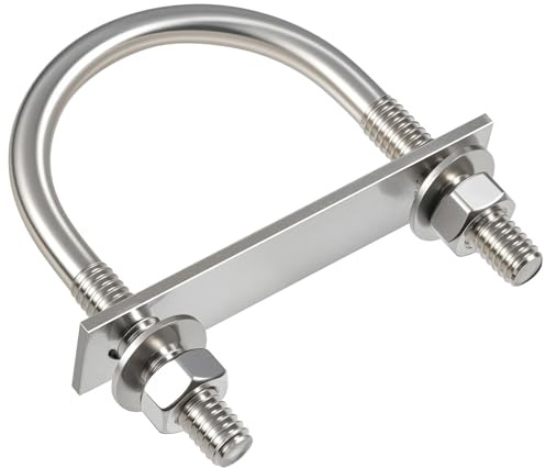 SVLING 4 Sets Round U Bolts, u-Bolts 2-1/2 Inch Wide, 304 Stainless Steel U Bolt,with Nuts,Bolt Plate and Washers for Boat Trailer Tube(5/16 D x 2-1/2W x 3-3/16L)