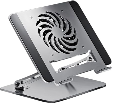 Soporte ajustable para tableta portátil – Soporte de refrigeración de 23 x 19,5 x 30 cm con ventilador, elevador de altura ajustable | Estación de trabajo portátil fácil para ordenador , impre