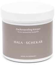 HALA SCHEKAR Sanftes Körperpeeling gegen eingewachsene Haare 450ml, mit pflegenden Inhaltsstoffen, Ideal vor der Haarentfernung, Garantiert OHNE Mikroplastik, Body Scrub Peeling, Peeling Körper