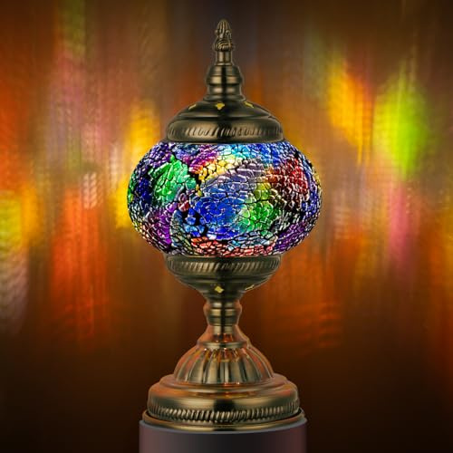 Marrakech Turkish Mosaic Lamp Stained Glass Table Lamp with Tiffany Style