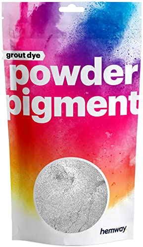 Hemway Grout Powder Pigment Metallic Moon Rock Grey 50g | Coloured Dye for Grout, Suitable for Kitchen & Bathroom, High Colour Saturation