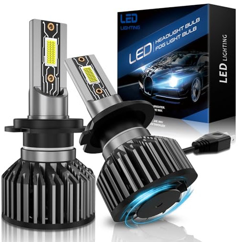 SHINYY Bombillas H7 LED de Coche 60W 16000LM, 12V 7000K Blanco 500% Brillo Lámparas LED H7 Faro para Luz de Cruce o Carretera Canbus Anti Error, Sustituye Lámpara Halógena o Xenón, 2PCS