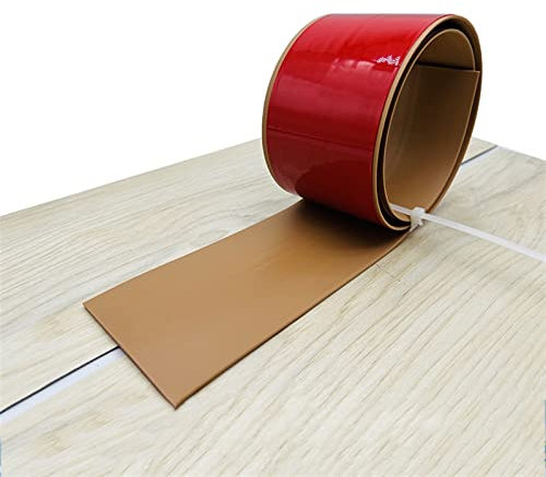 Tira de vinilo autoadhesivo para suelos, color marrón, 2 m x 7,6 cm, para puerta de suelo, laminado, para juntas