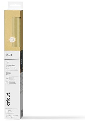 Cricut Permanent Adhesive Vinyl Sheet | 30.5 cm × 1.2 m | Shimmer Gold | Self-Adhesive Vinyl for All Cutting Machines