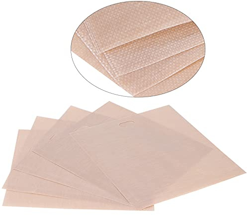 TYCIONG Lot de 5 Sacs à Pain Grillés Antiadhésifs, Sacs Grille-pain Réutilisables Résistants à la Chaleur pour Four à -ondes, avec Tissu en Fibre de Verre Enduit de PTFE pour la Cuisson de (17 * 19CM