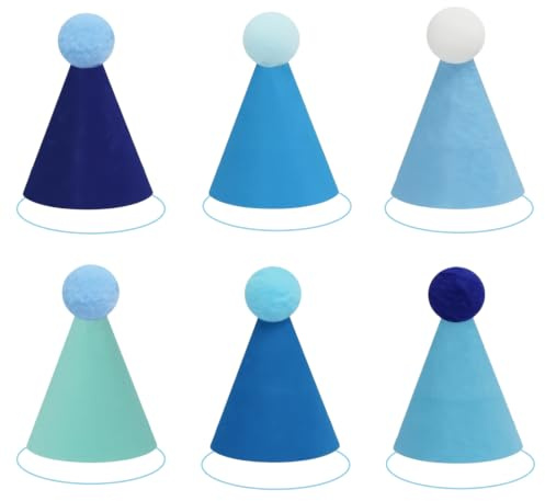 CYunhui Mini Party Hats for Teddys Toy Animals, Multicolor 6pcs