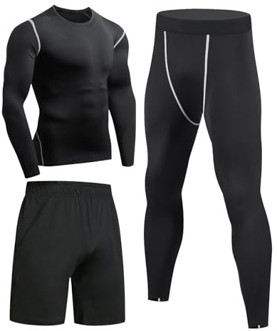 Niksa 3 st herr gym löpning kläder set kompression gymkläder fitnesskläder set