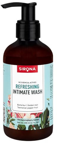 Sirona Natural pH balanced Intimate Wash with 5 Magical Herbs & No Chemical Actives - Helps Reduce Odor, Itching & Maintains Hygiene for Men and Women - 200 ml