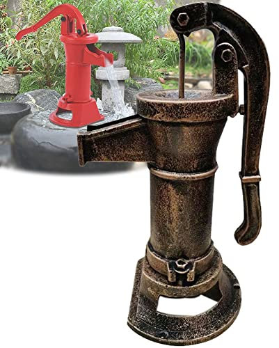 Bomba De Jardín Antigua, Bomba De Mano Bomba De Agua Suministro De Bomba De Agua Lanzador De Hierro Fundido Prensa De Succión Bomba De Pozo Patio Al Aire Libre Estanques Jardín ( Color : Bronze )