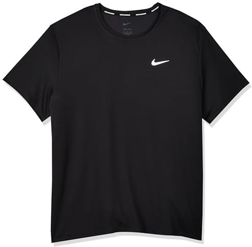 NIKE DV9315-010 M NK DF UV MILER SS T-shirt Men's BLACK/REFLECTIVE SILV Size L
