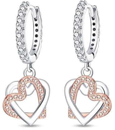 QIKAOLA S925 Orecchini in argento da donna Orecchini a cerchio ipoallergenici Orecchini Huggie con zirconia cubica