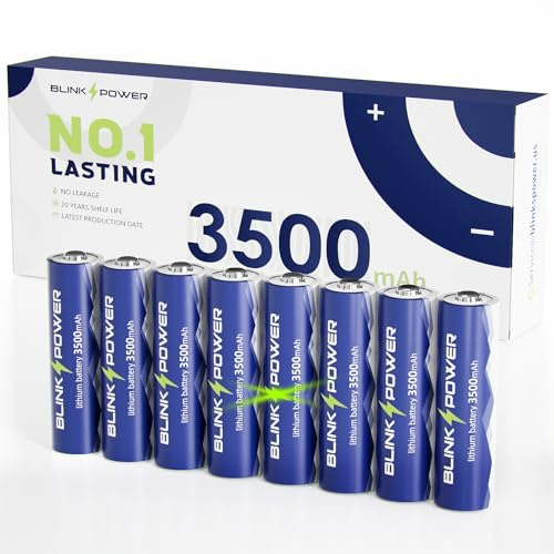 Blinkspower™ Lithium Batteries AA 8 Pack, 3500mAh NO.1 Lasting 1.5V Double A Lithium Battery 【Non-Rechargeable】