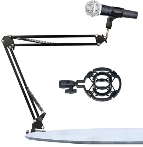 AUSYIWI Tige microphone support microphone bras microphone bureau table gaming avec support micro anti vibration 360 ° supporter maximum 3 kg