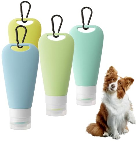 PnxdeobXL 4 piezas Tubos alimentadores multifuncionales de silicona para perros - Ligeros, portátiles, sin BPA, 90 ml de capacidad por tubo, ideales para aperitivos y líquidos, 4 colores