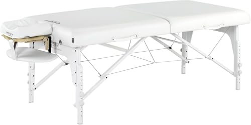 Master Massage 79cm Montclair Ultra-Wide Luxury Wooden Portable Massage Couch Foldable Massage Table Spa Beauty Couch Physiotherapy Bed, Reiki Panel, Snow White